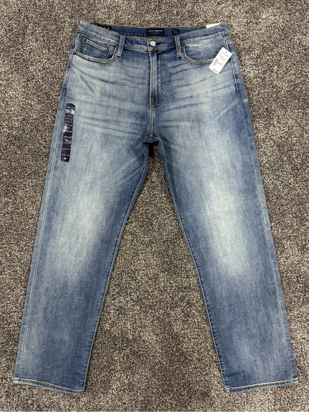 Lucky Brand Jeans Men 36x32 Blue 329 Classic Straight Stretch Distressed Denim